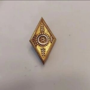 ROTARY INTERNATIONAL ANNIVERSARY 1/120 10k gold stamped lapel pin VINTAGE RARE!